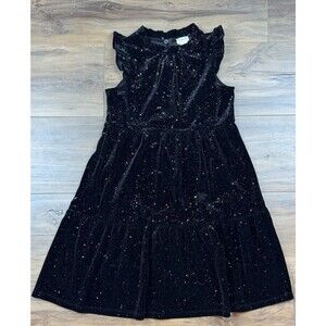 Crewcuts Girls High Neck Girls Size 7 Girls Dress Galaxy  Black Valour Sparkles